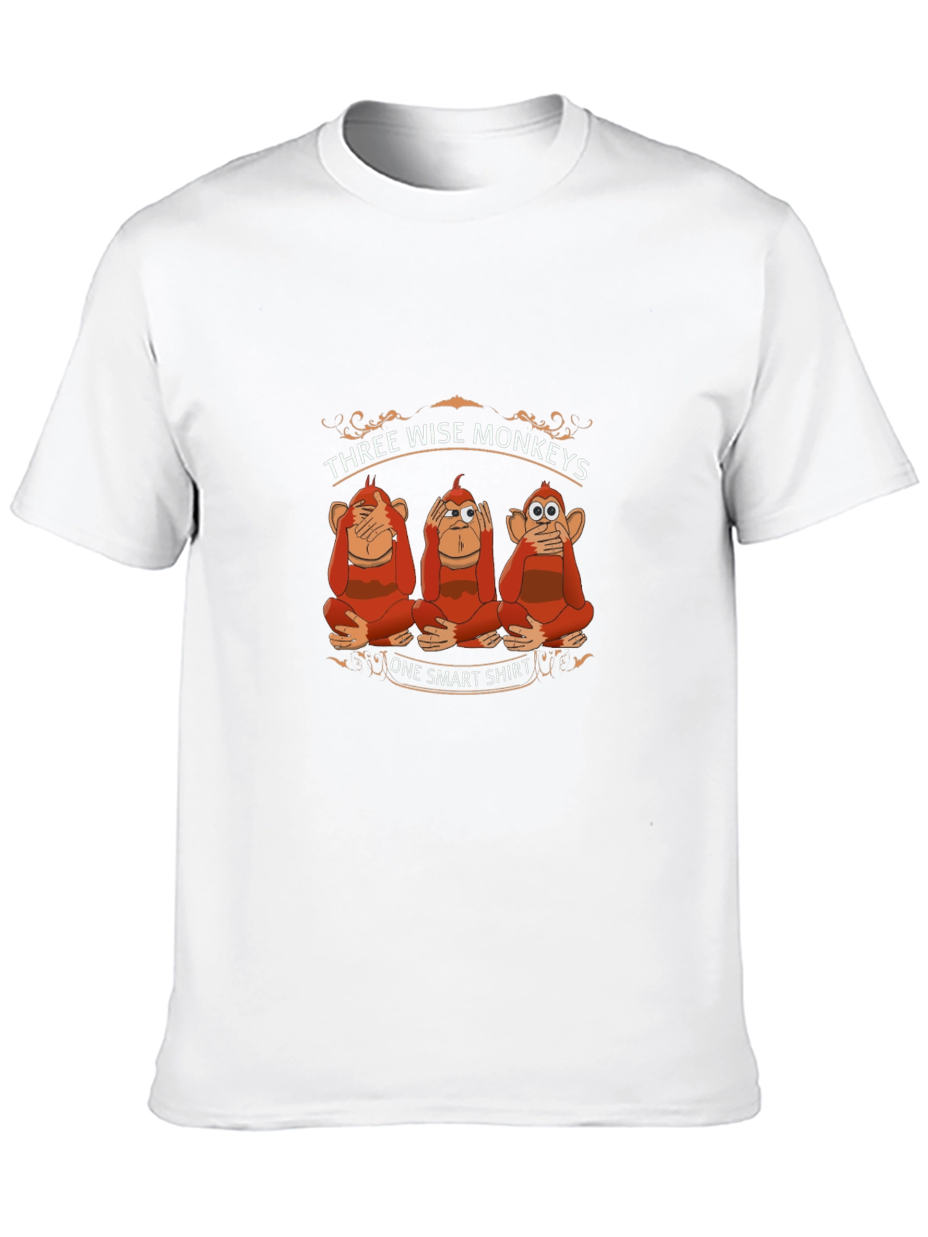 Three Wise Monkeys One Smart Shirt Black T-Shirt