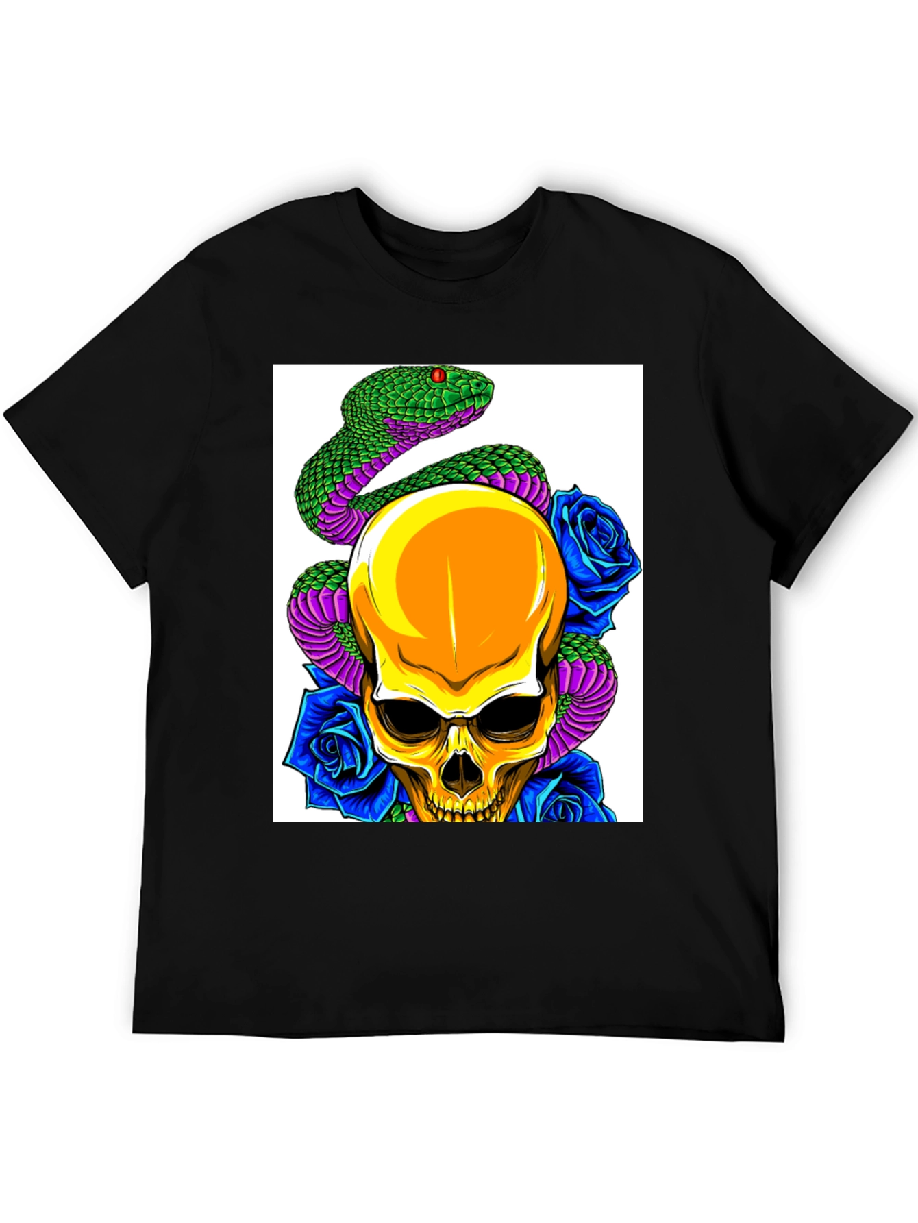 Skull Snake Rose Graphic Tee