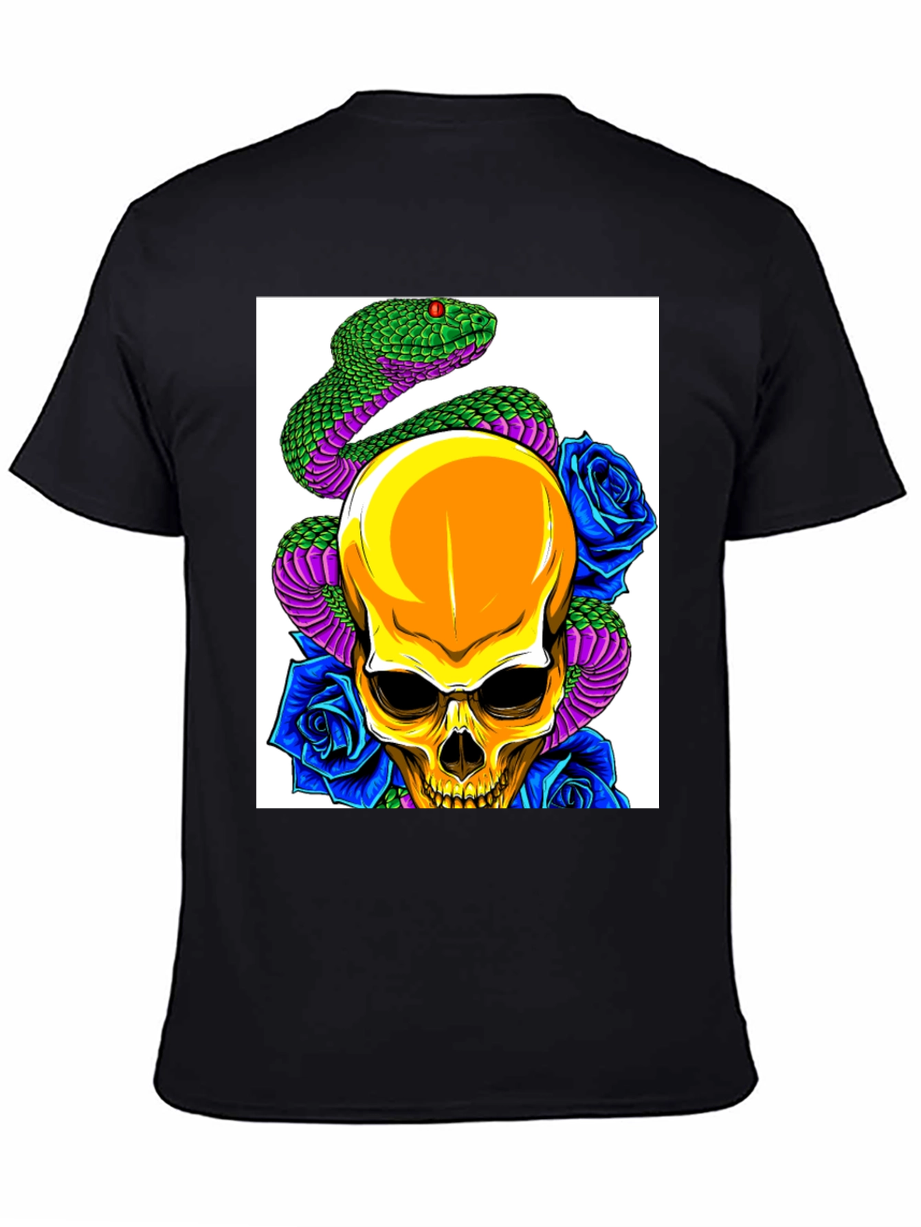 Skull Snake Rose Graphic Tee
