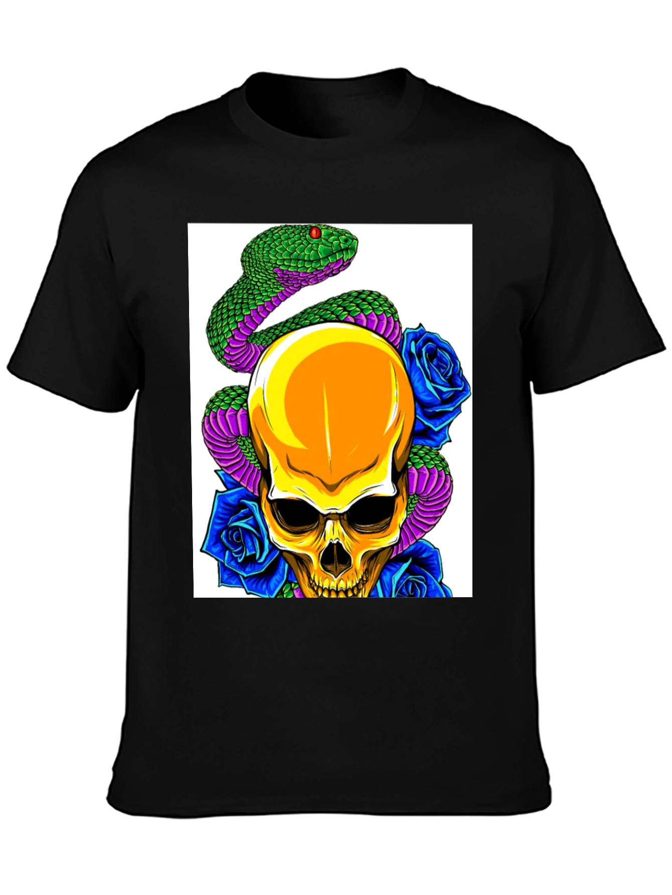 Skull Snake Rose Graphic Tee