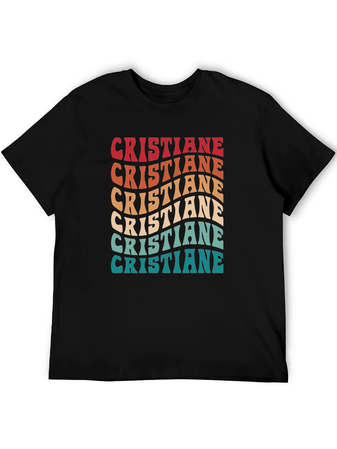 Cristiane Retro Wavy Text Graphic T-Shirt