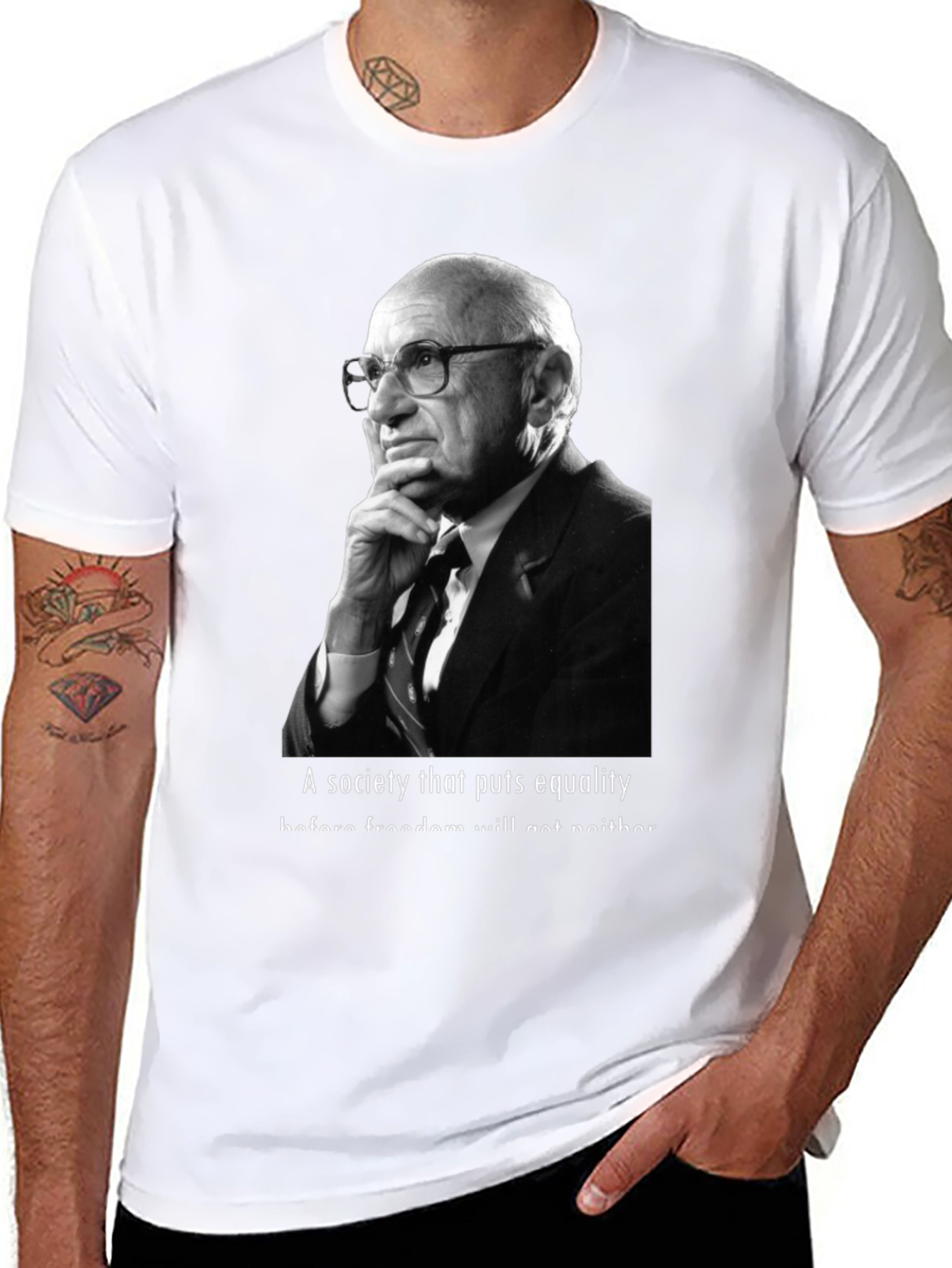 Milton Friedman Quote T-Shirt - Equality vs Freedom