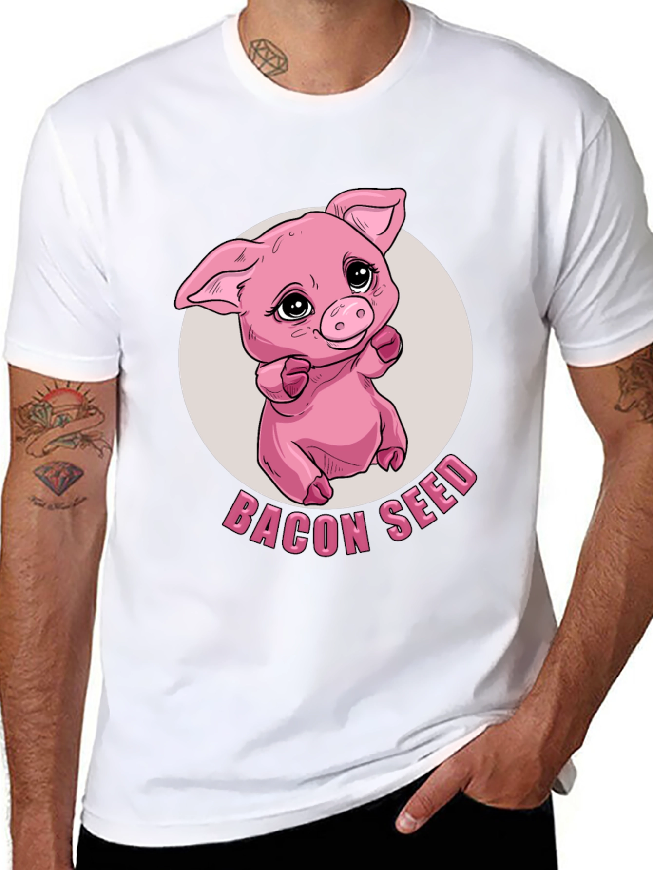 Bacon Seed Pig Graphic Tee - Black