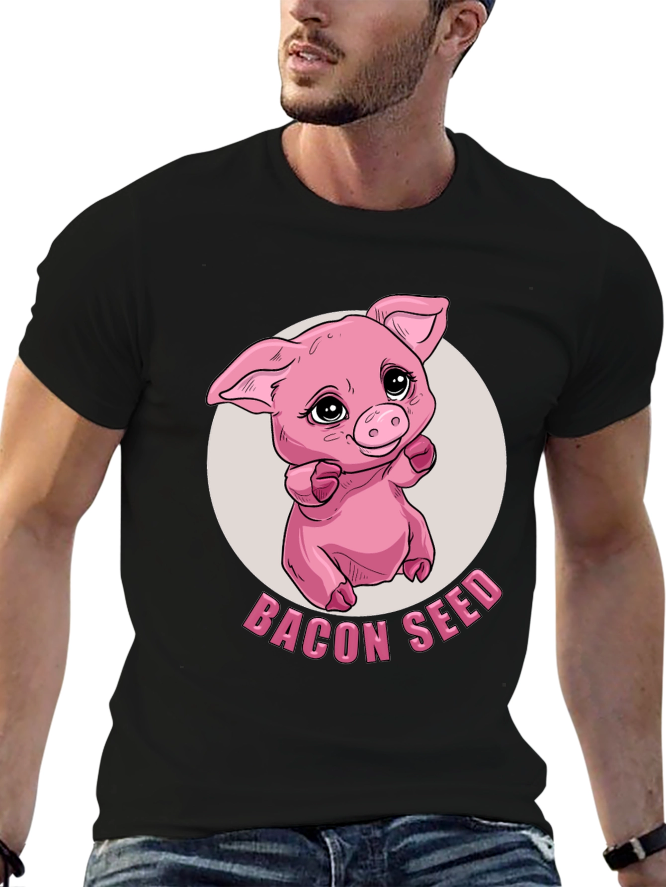 Bacon Seed Pig Graphic Tee - Black