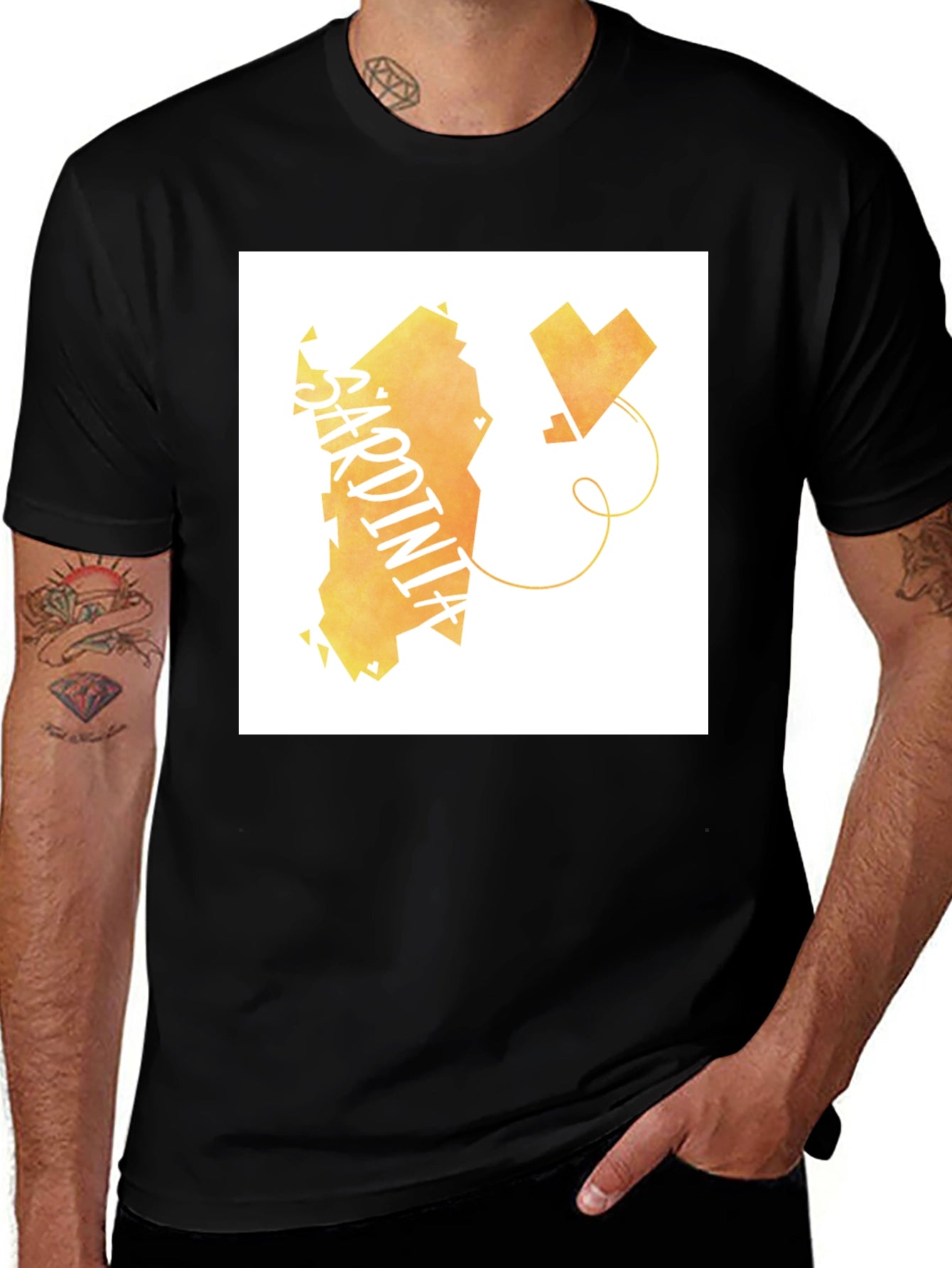 Sardinia Love T-Shirt - Black Cotton Tee