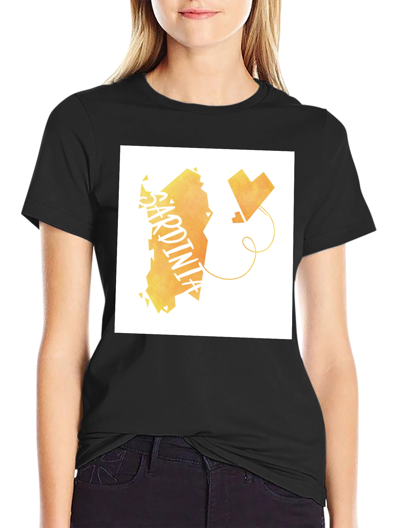 Sardinia Love T-Shirt - Black Cotton Tee