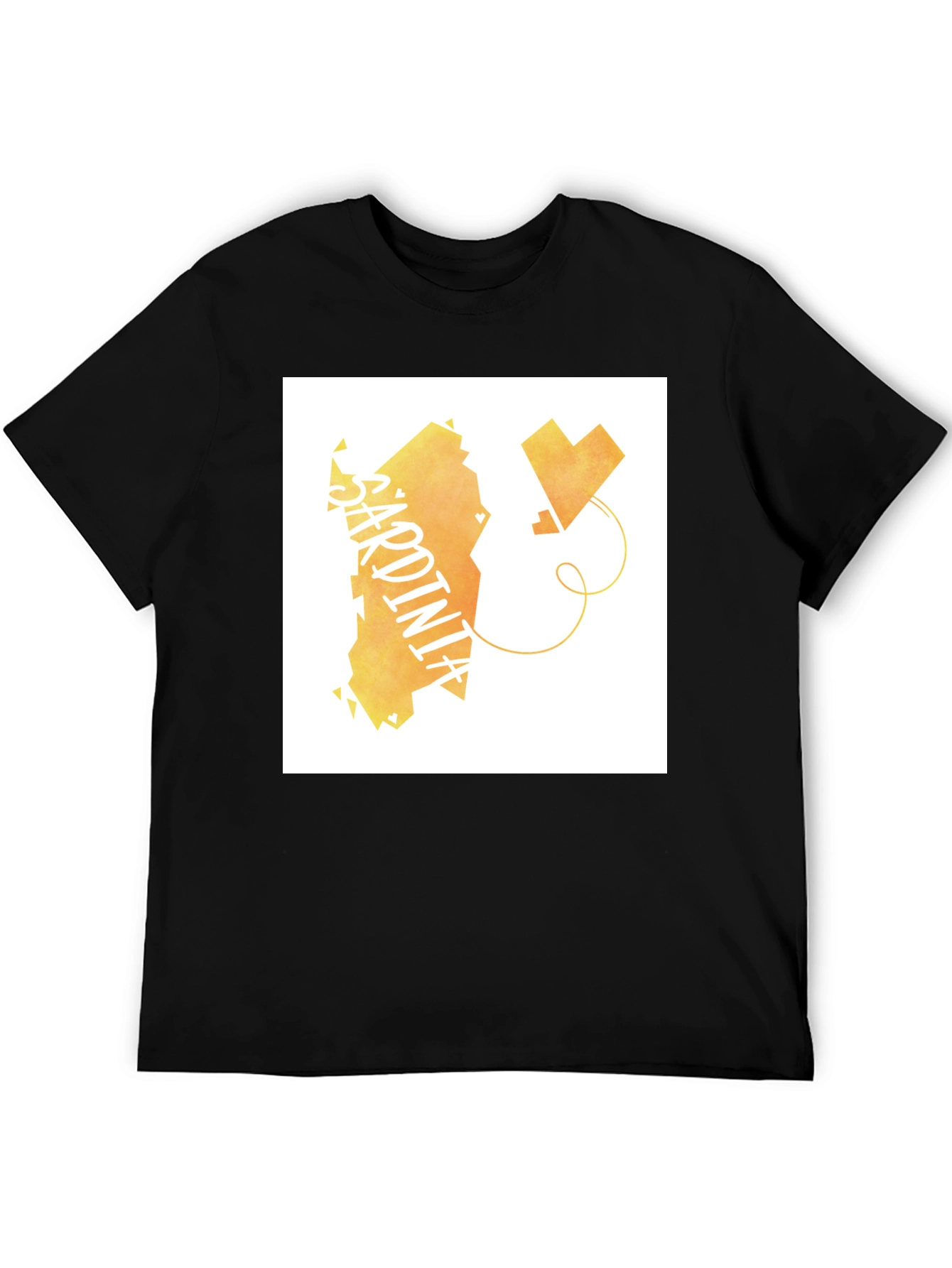 Sardinia Love T-Shirt - Black Cotton Tee