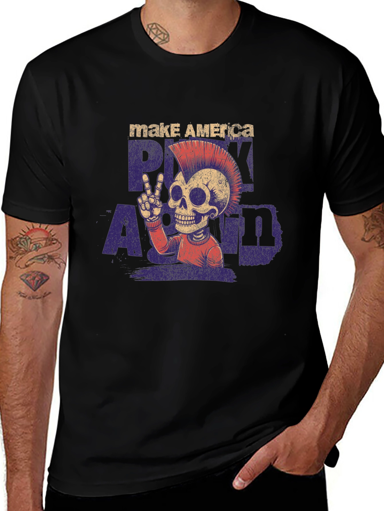 Punk Skull Graphic T-Shirt