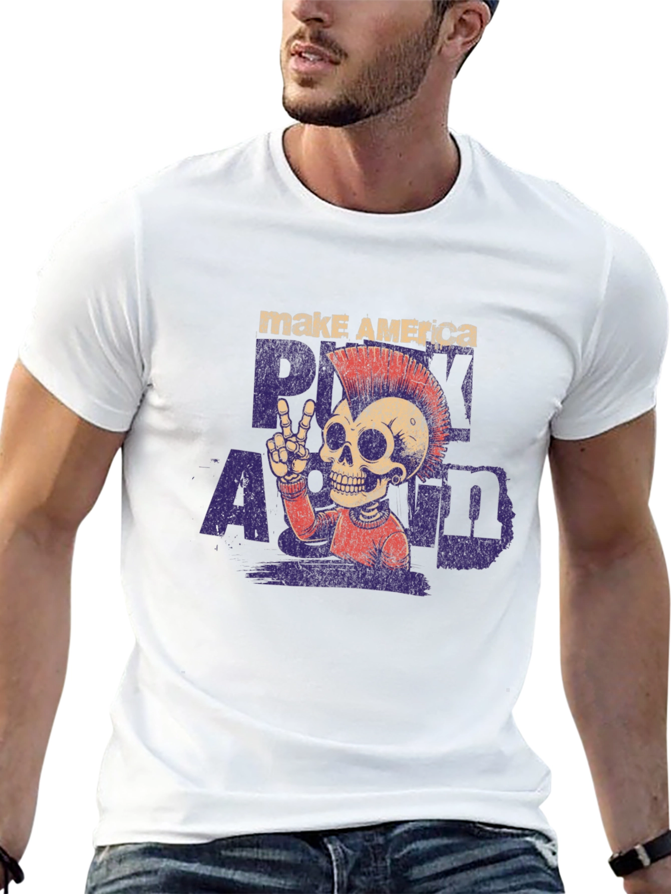 Punk Skull Graphic T-Shirt
