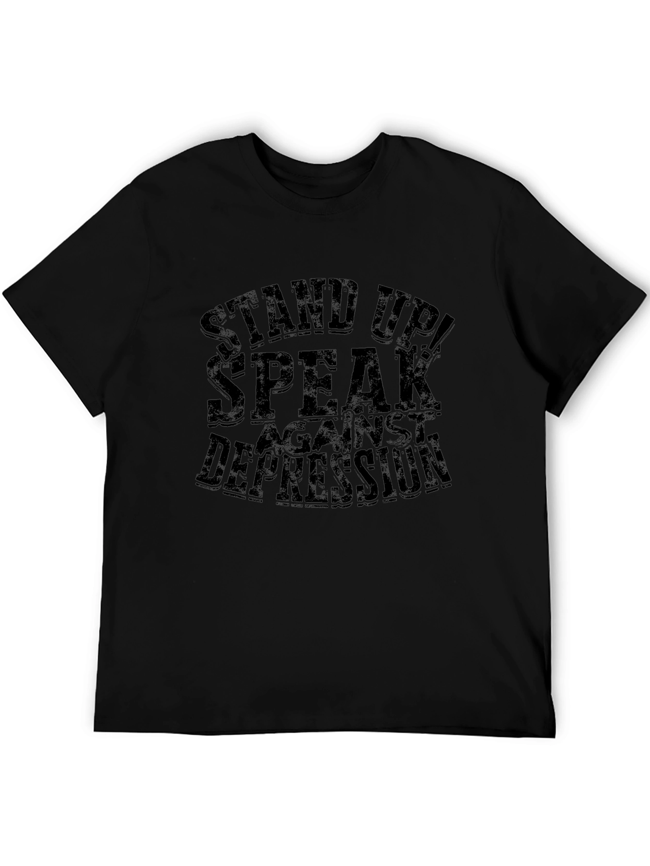 Stand Up Speak Against Depression Black T-Shirt