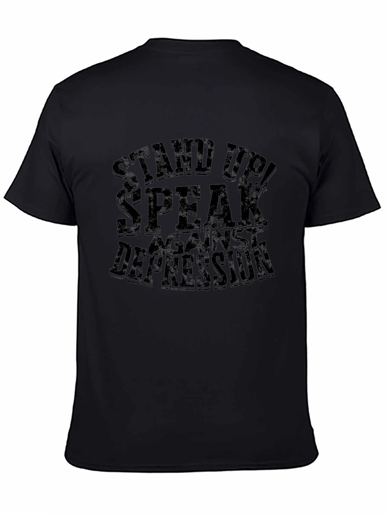 Stand Up Speak Against Depression Black T-Shirt