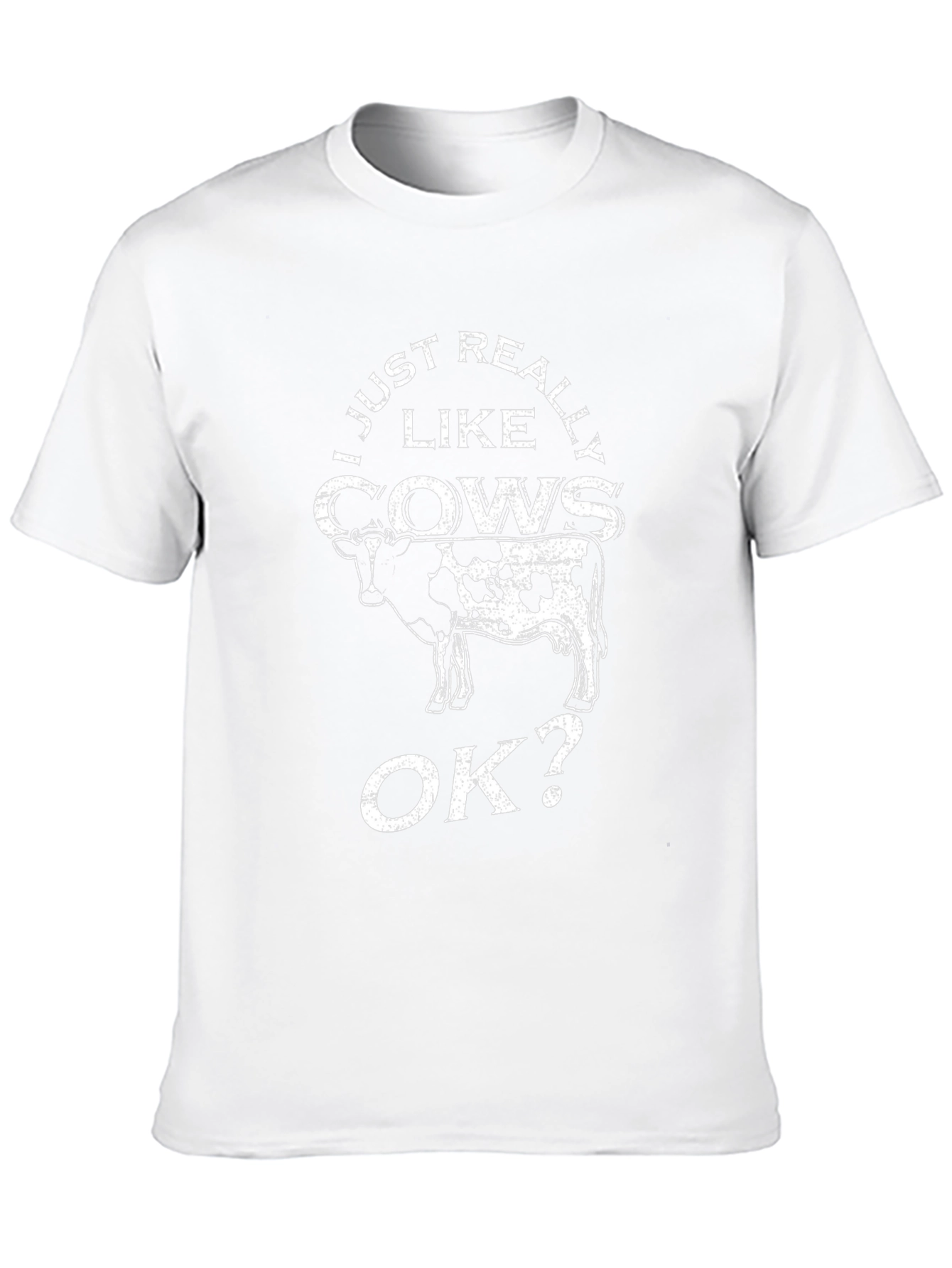 I Just Really Like Cows OK? Black Graphic T-Shirt