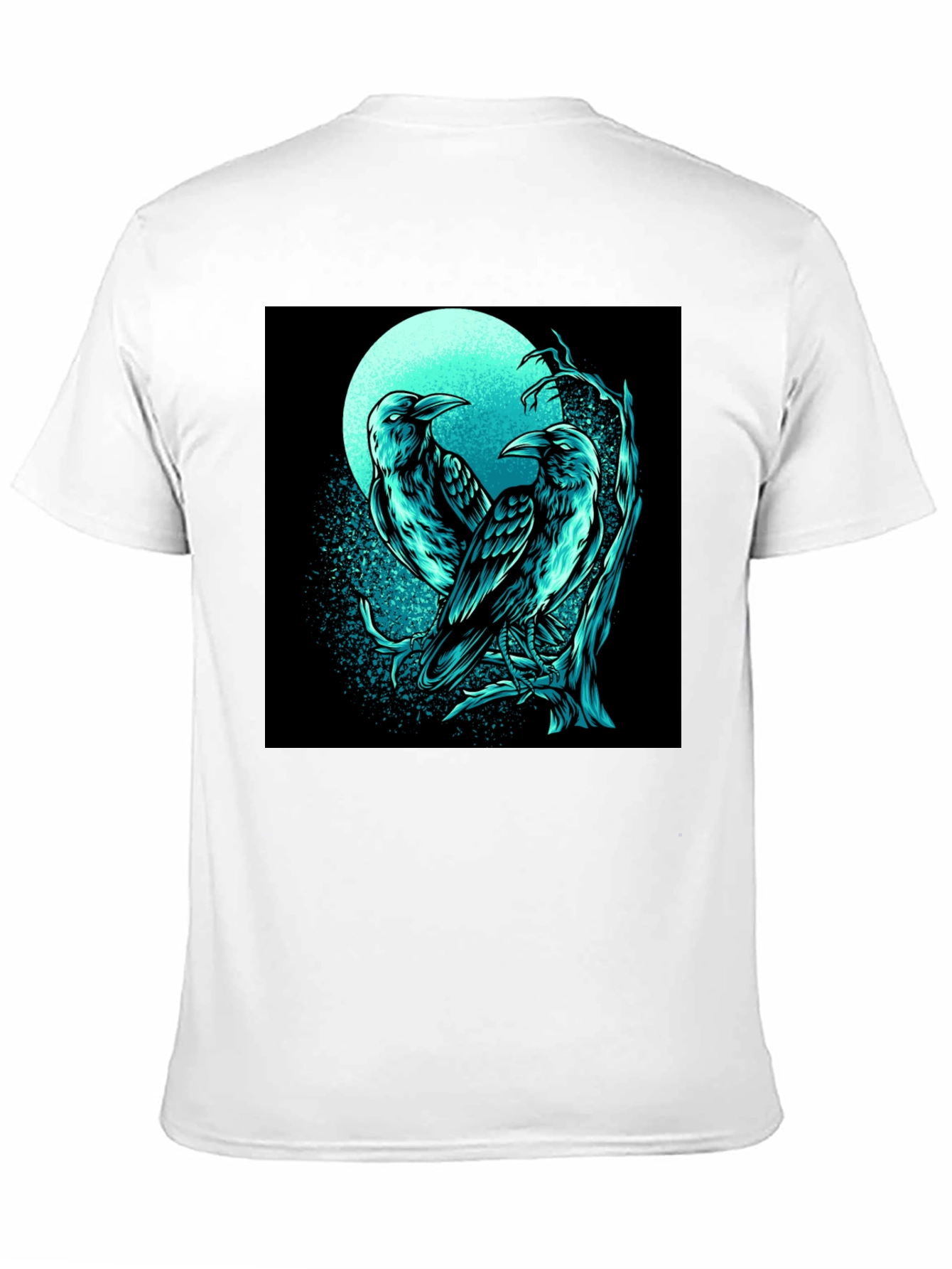 Raven Moon Graphic Tee - Black Cotton T-Shirt
