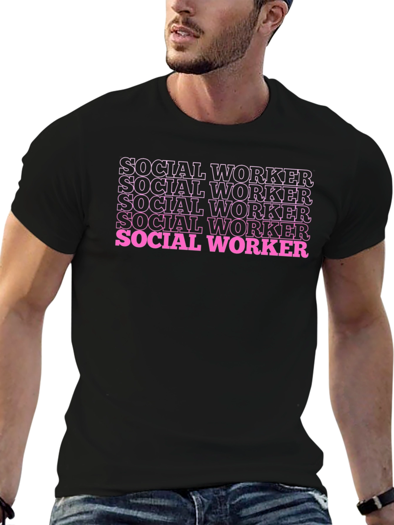 Social Worker T-Shirt - Trendy Text Design