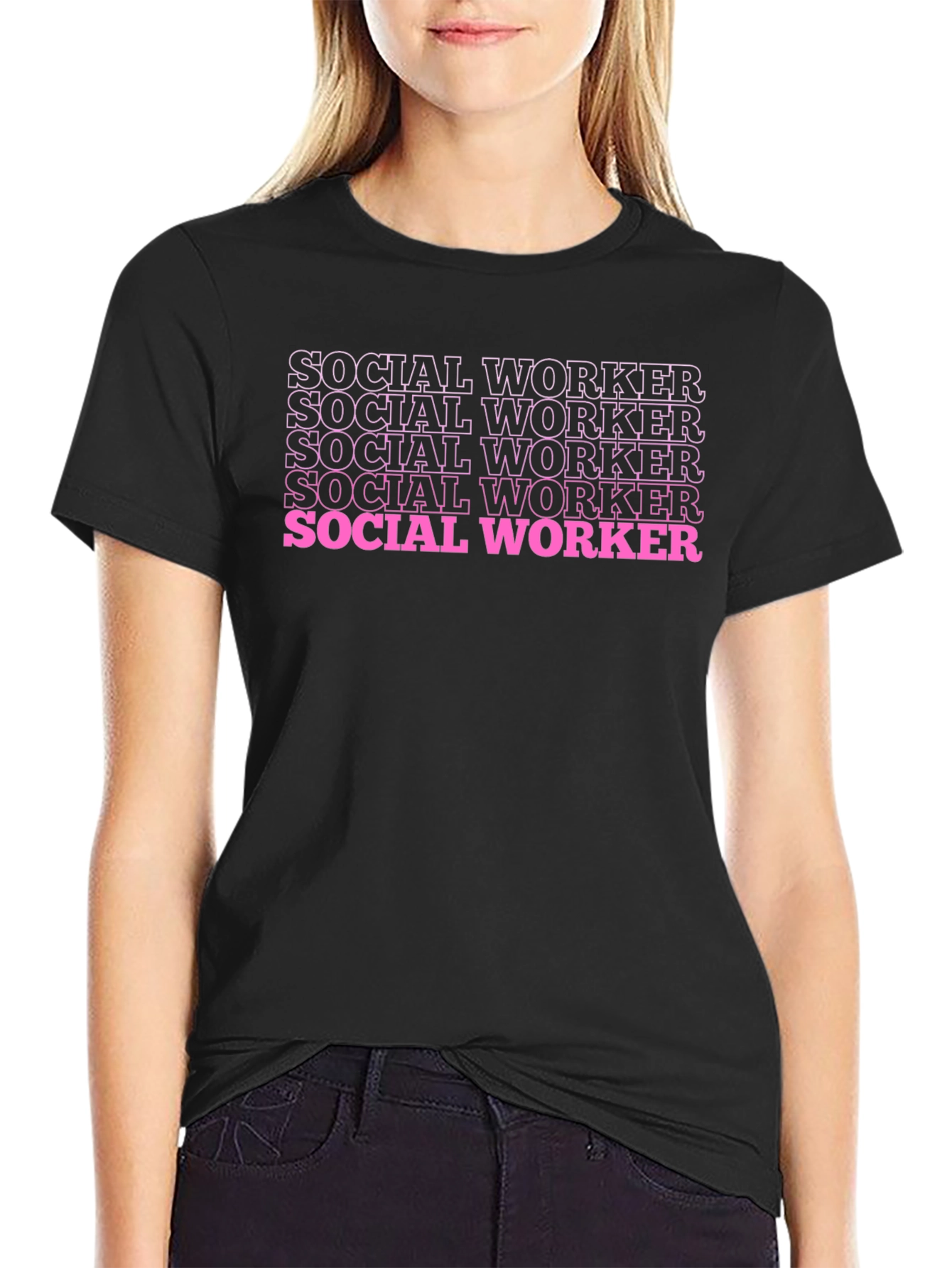 Social Worker T-Shirt - Trendy Text Design