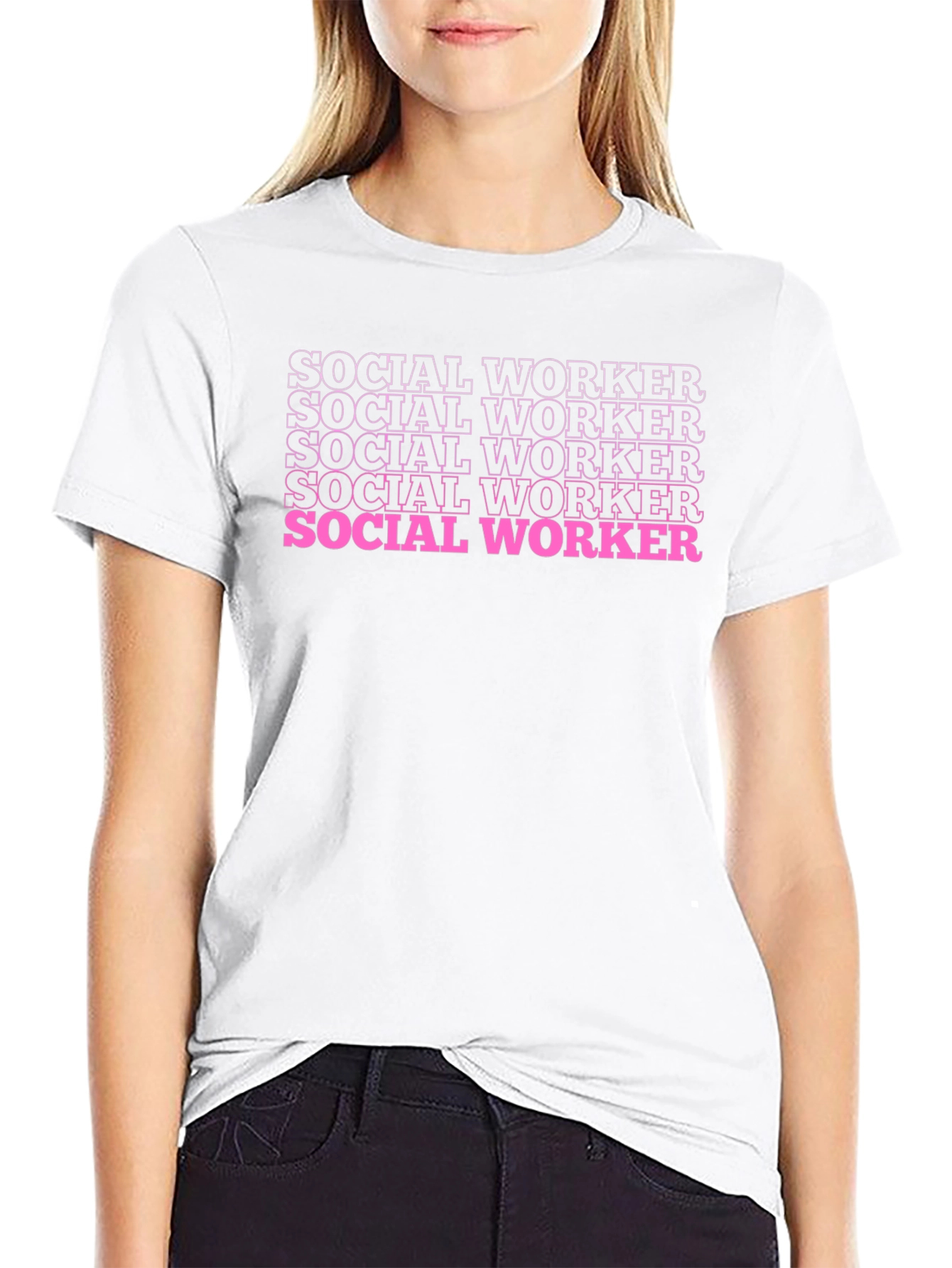 Social Worker T-Shirt - Trendy Text Design