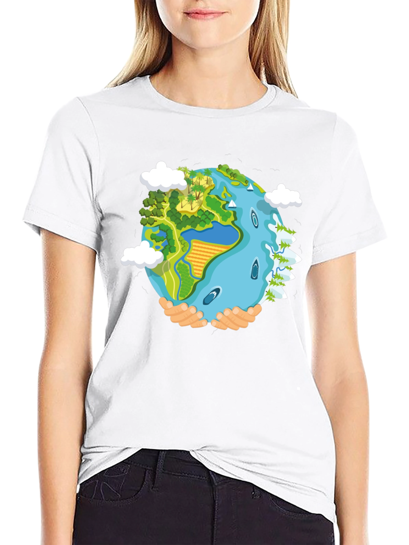 Earth in Hands Graphic Tee - Save the Planet