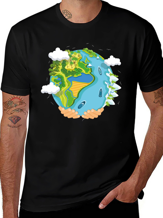 Earth in Hands Graphic Tee - Save the Planet