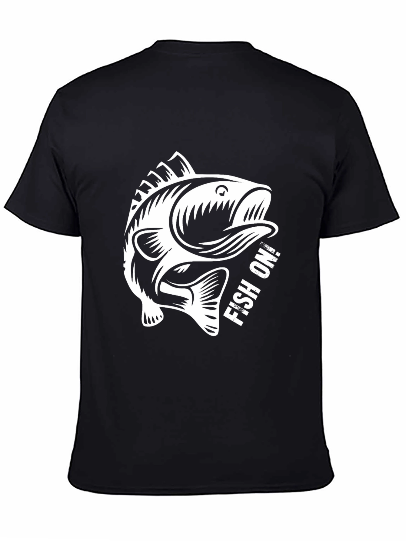 Fish On! Graphic Tee - Black Cotton T-Shirt