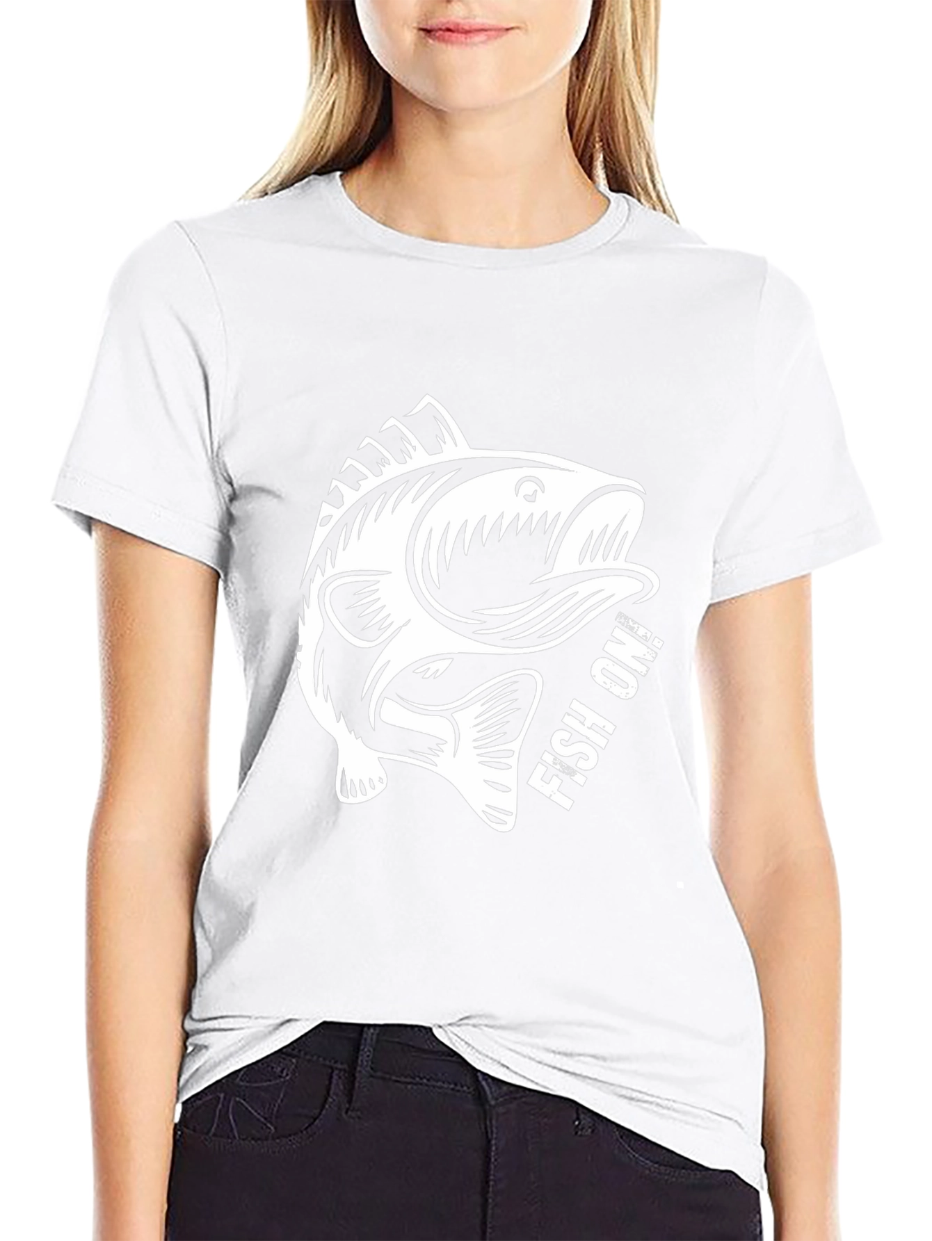 Fish On! Graphic Tee - Black Cotton T-Shirt