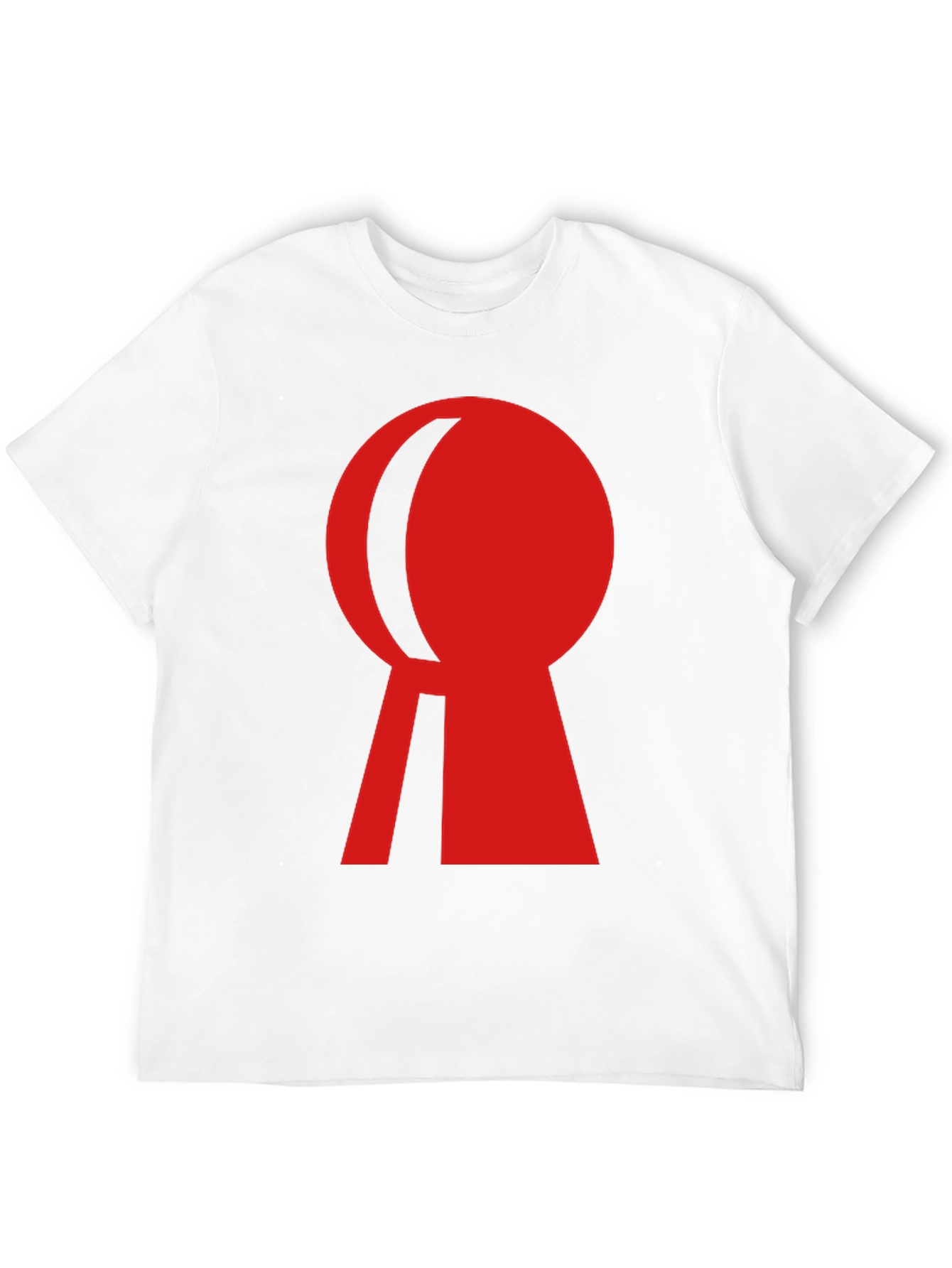 Red Keyhole Graphic Black T-Shirt