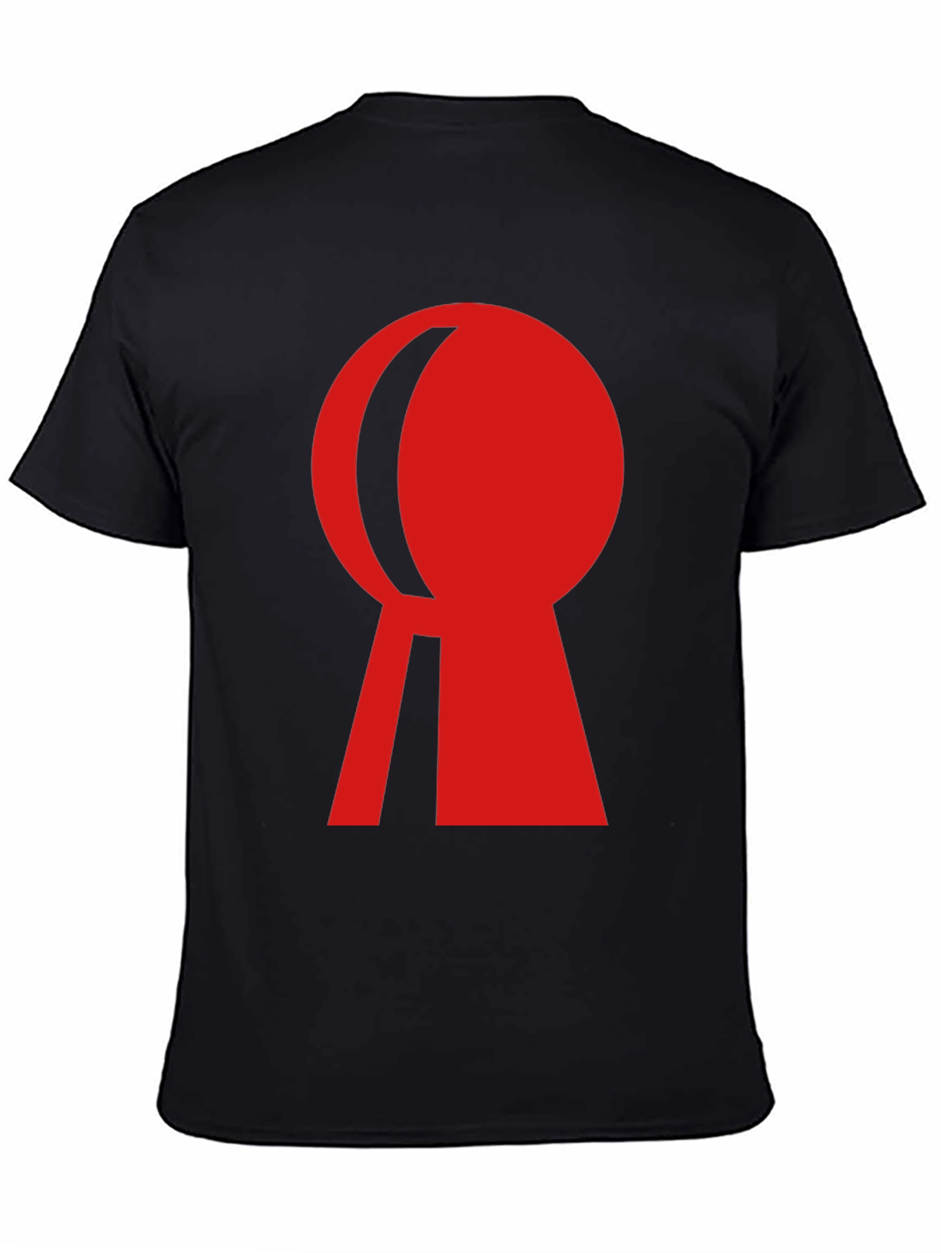 Red Keyhole Graphic Black T-Shirt