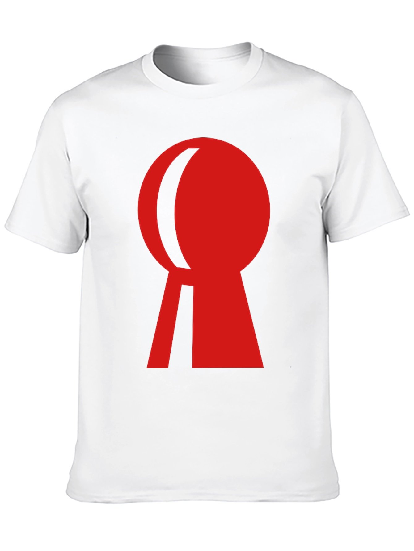 Red Keyhole Graphic Black T-Shirt
