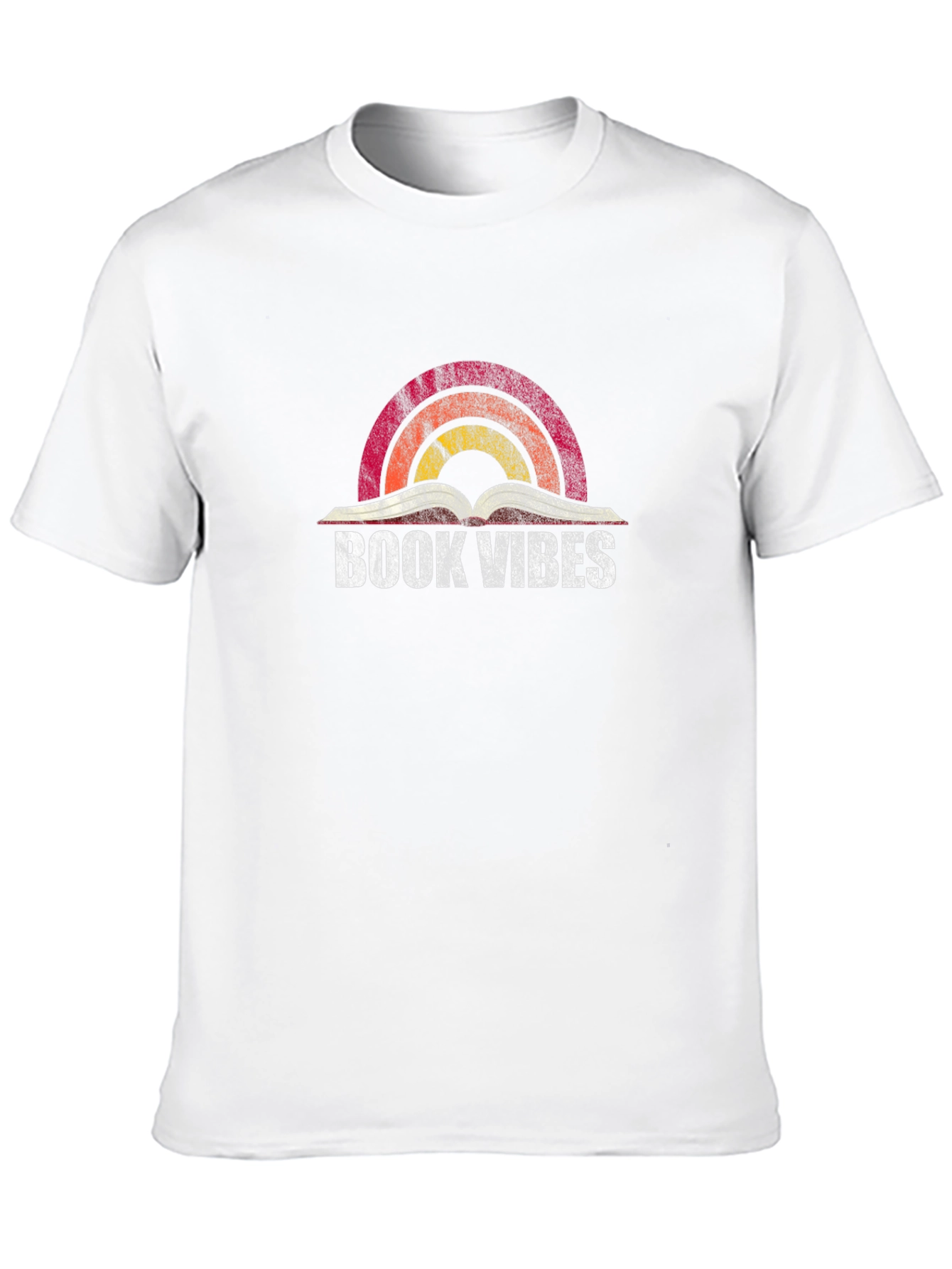 Book Vibes Retro Rainbow Graphic Tee