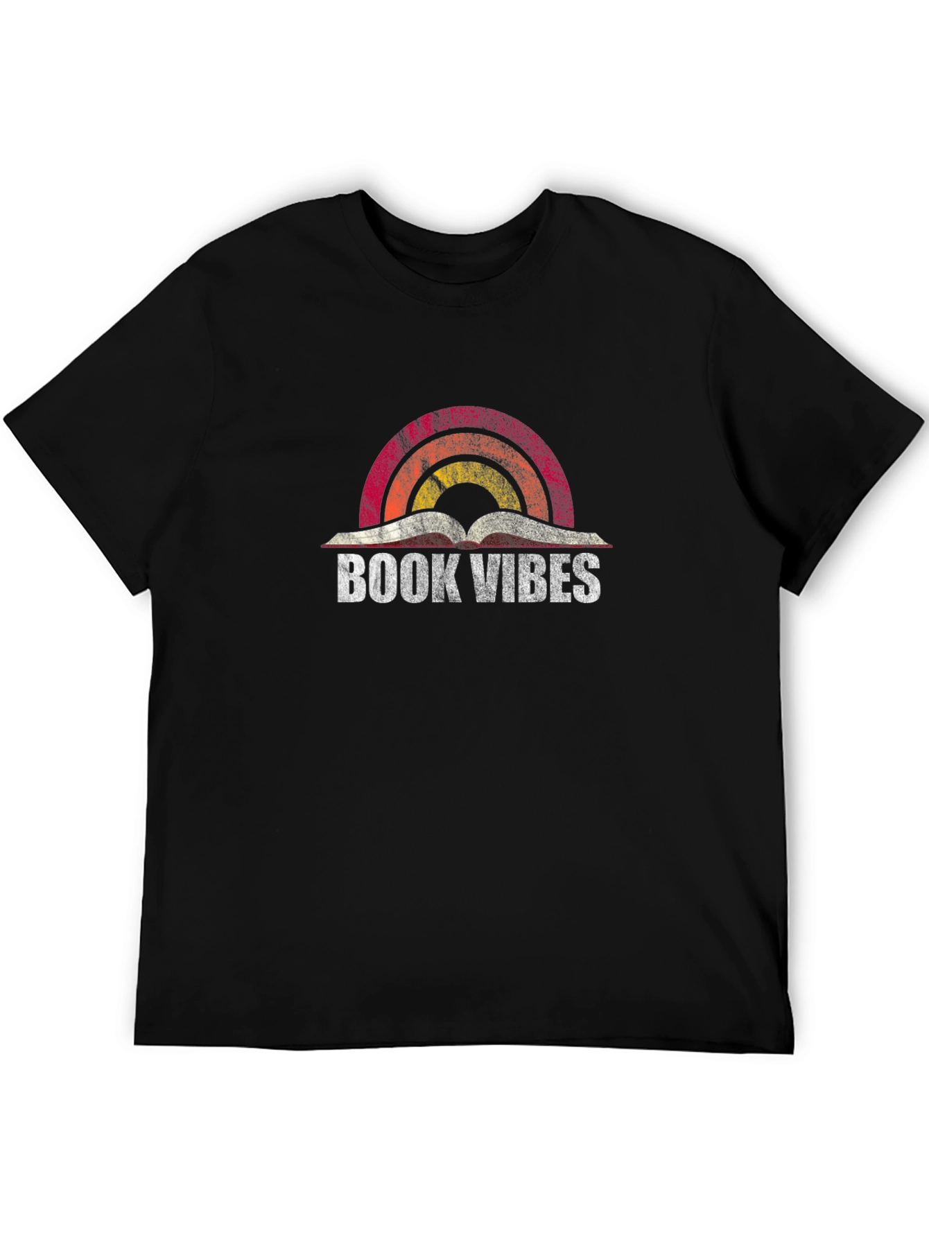 Book Vibes Retro Rainbow Graphic Tee