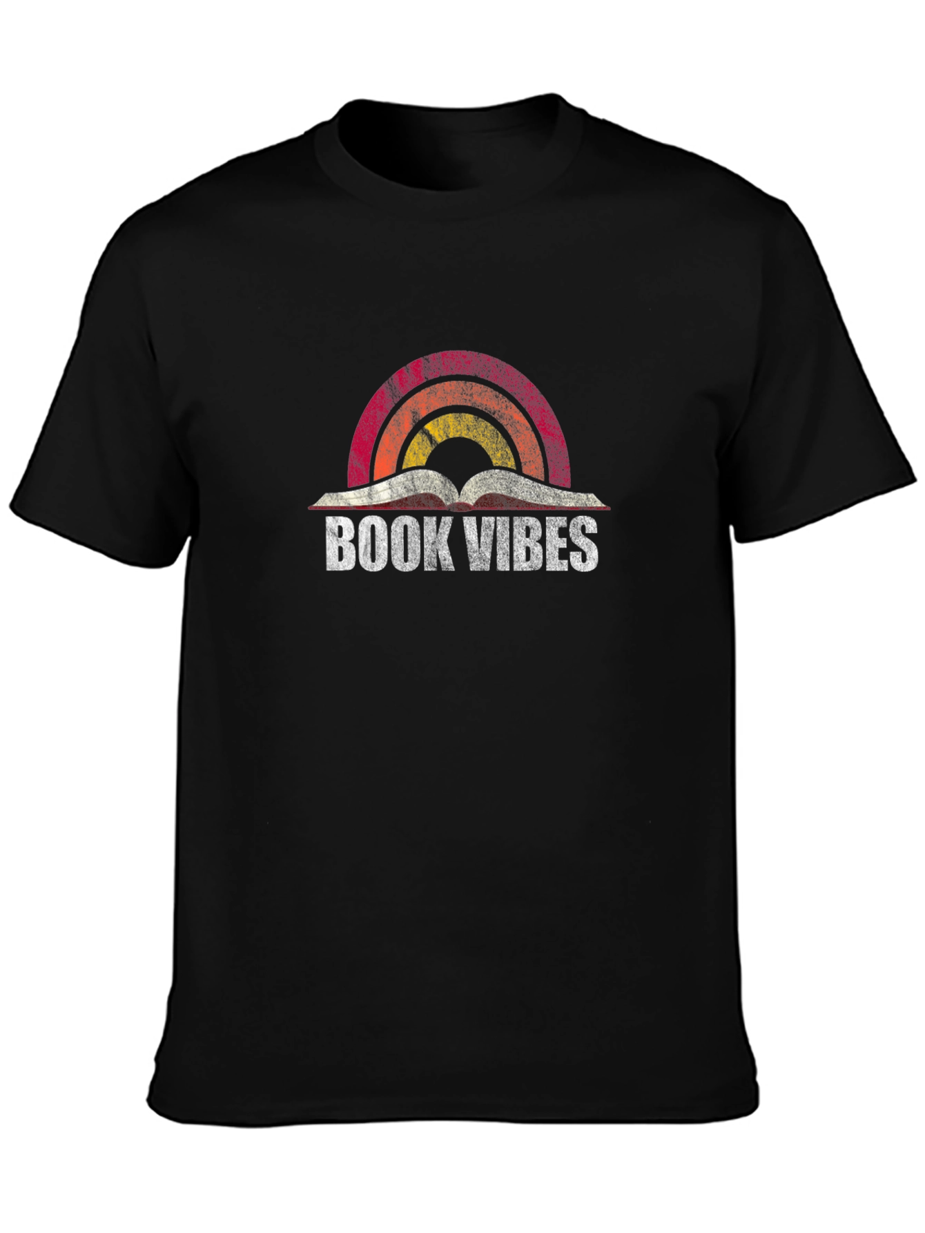 Book Vibes Retro Rainbow Graphic Tee