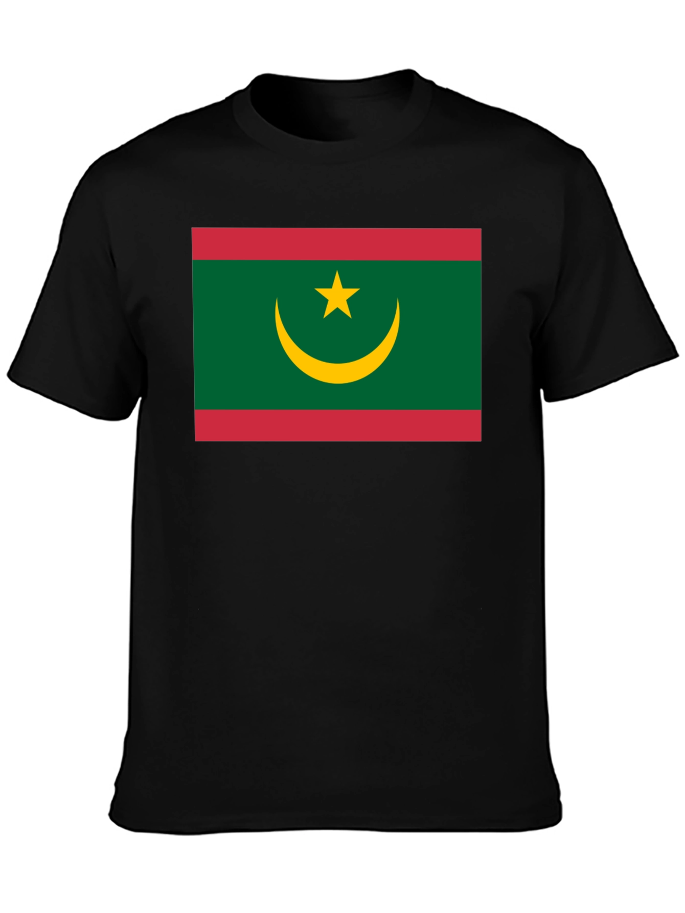 Mauritania Flag T-Shirt - Black Crew Neck Tee
