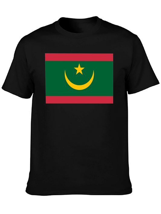 Mauritania Flag T-Shirt - Black Crew Neck Tee