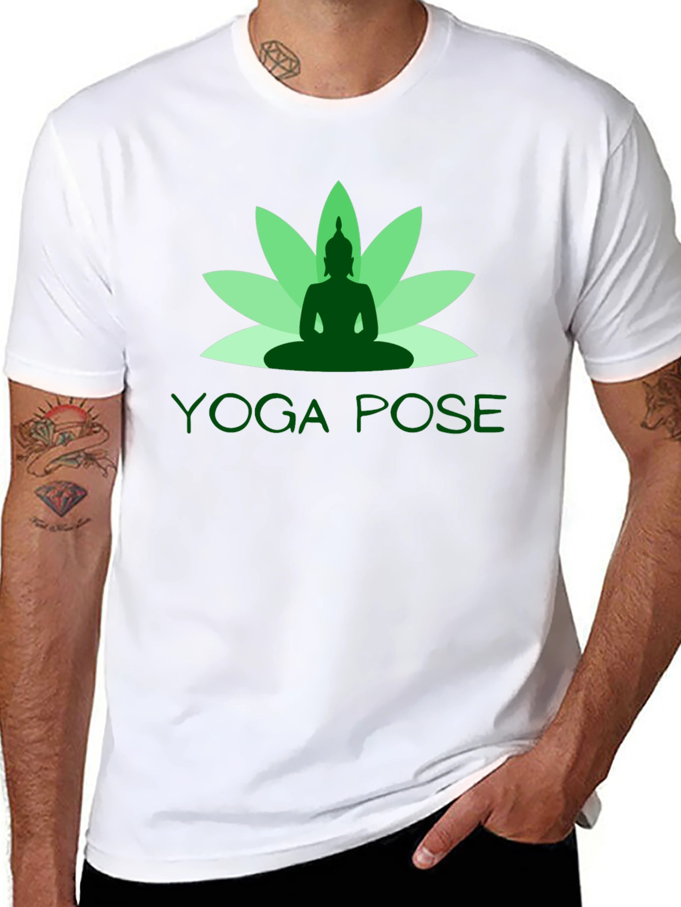 Yoga Pose Lotus T-Shirt - Black