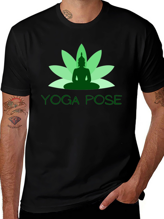 Yoga Pose Lotus T-Shirt - Black