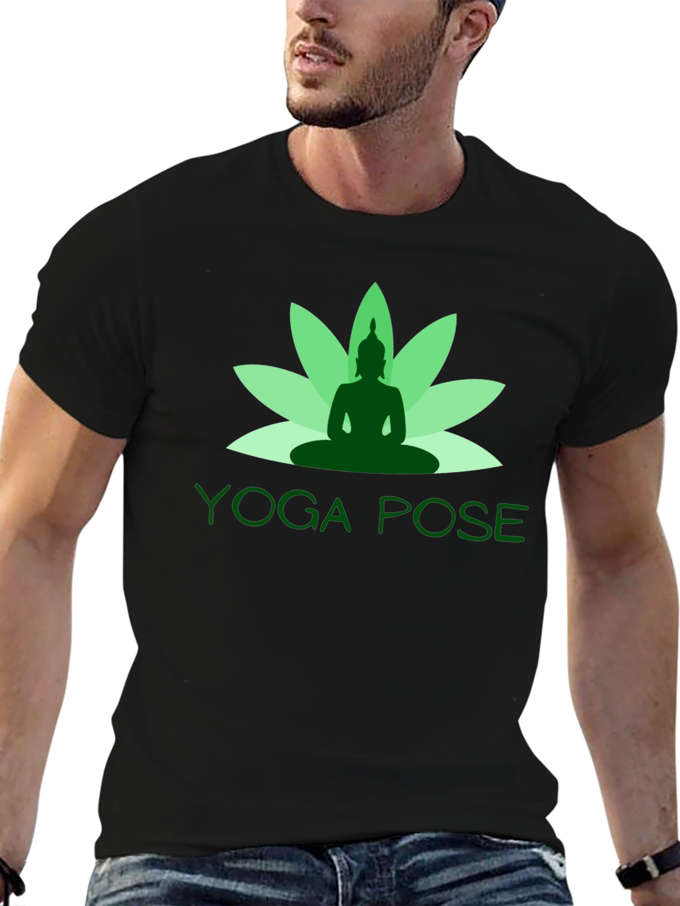 Yoga Pose Lotus T-Shirt - Black