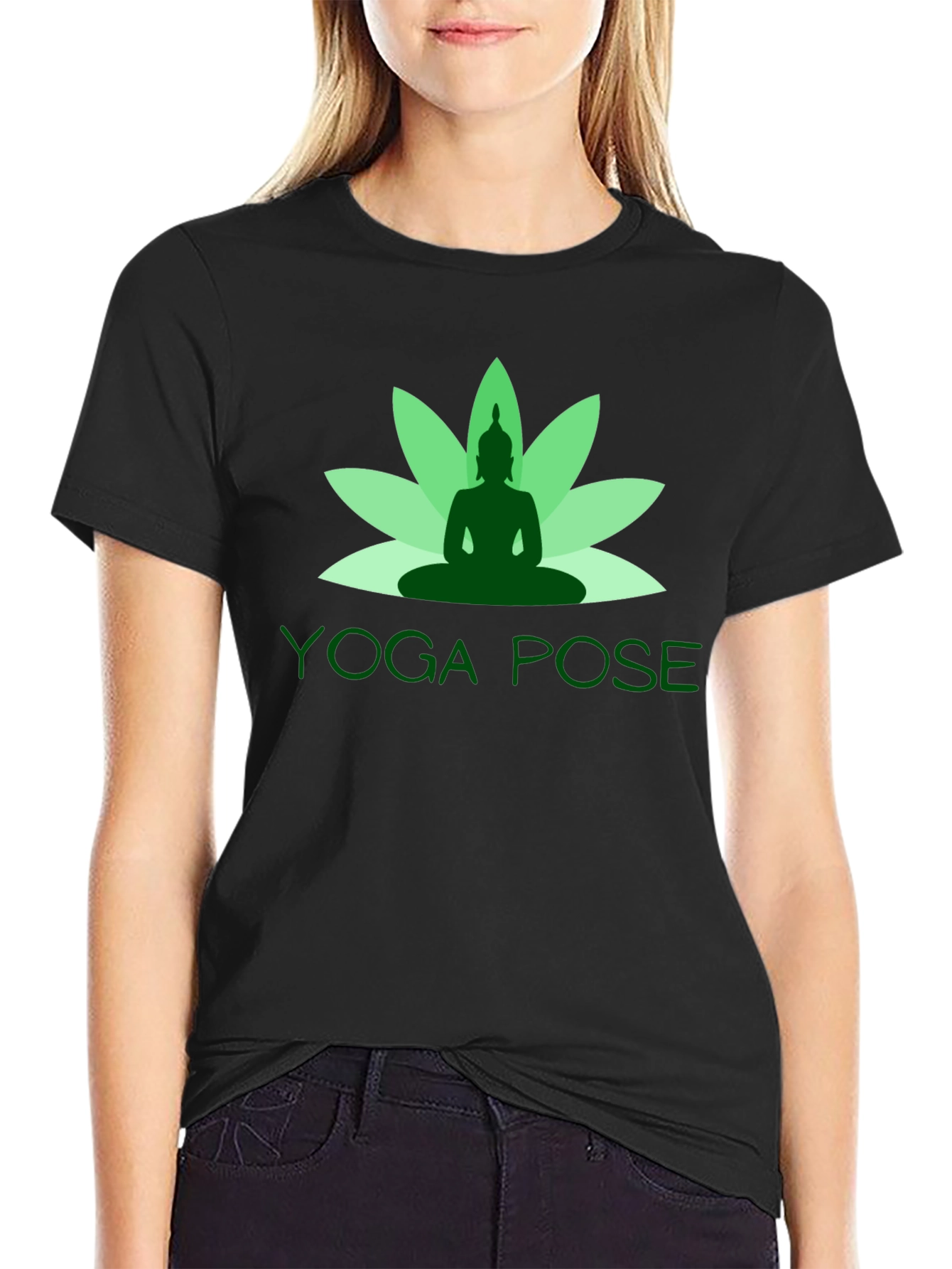 Yoga Pose Lotus T-Shirt - Black