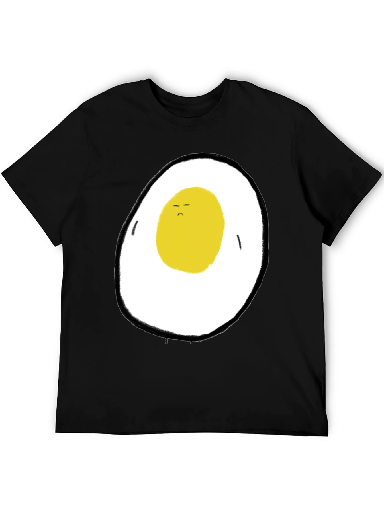 Sad Egg Graphic T-Shirt - Black