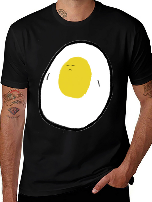 Sad Egg Graphic T-Shirt - Black