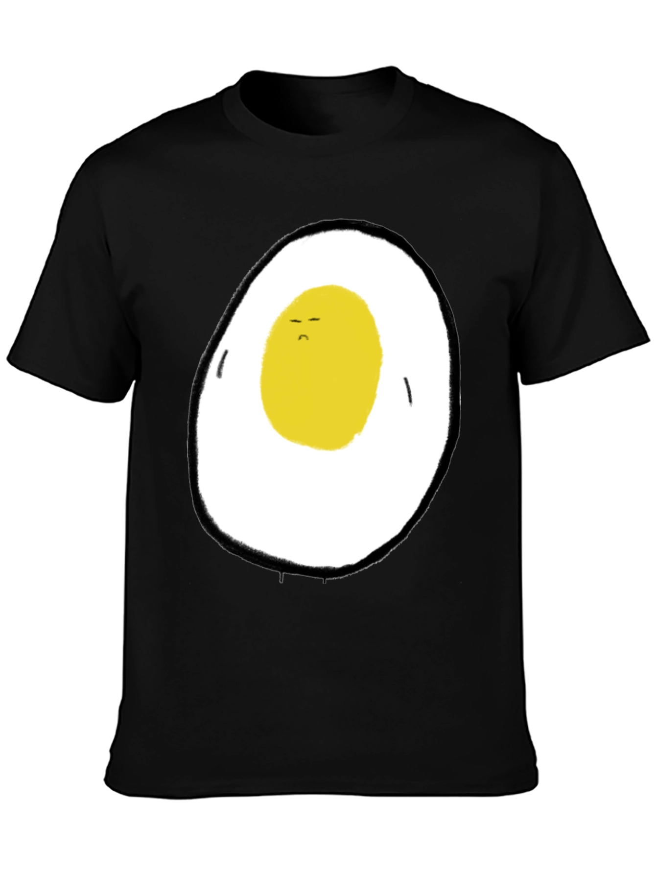Sad Egg Graphic T-Shirt - Black
