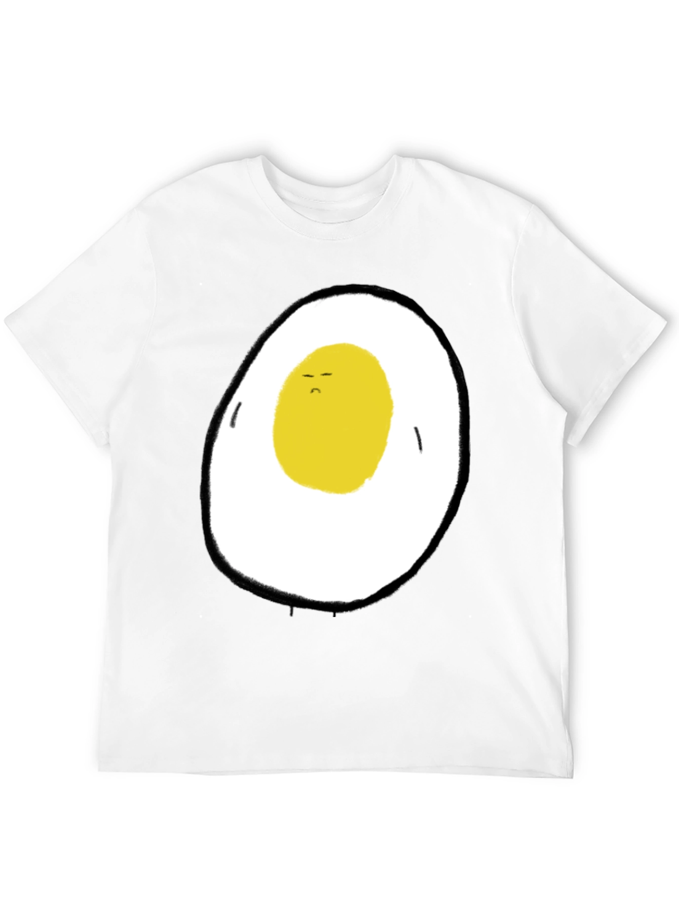 Sad Egg Graphic T-Shirt - Black
