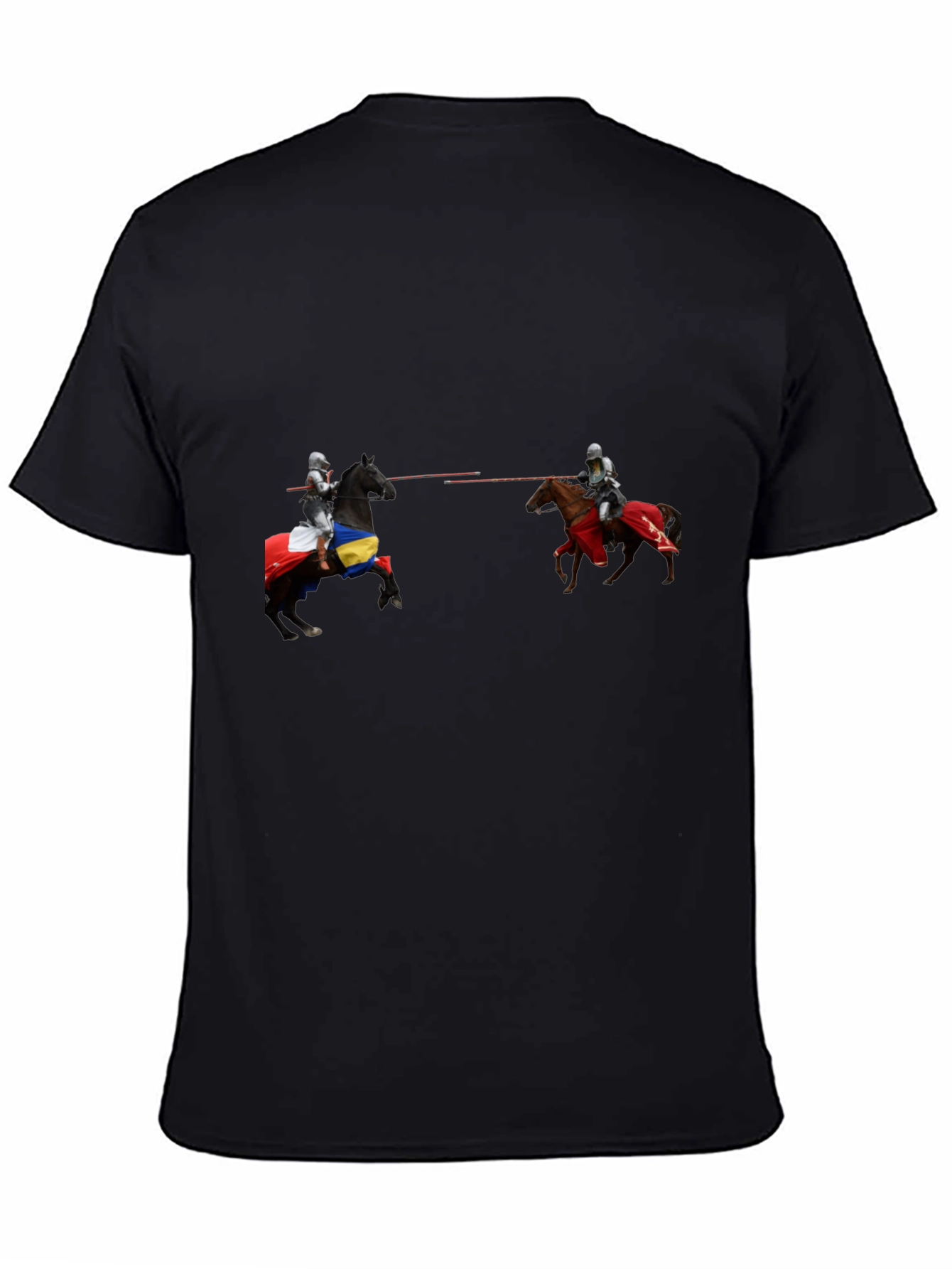 Jousting Knights Graphic T-Shirt - Black