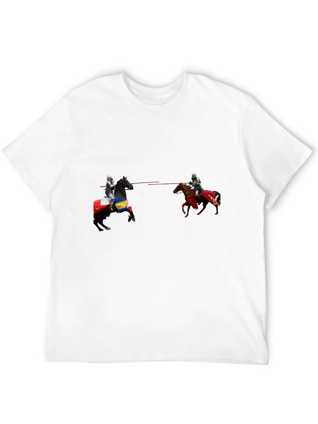 Jousting Knights Graphic T-Shirt - Black