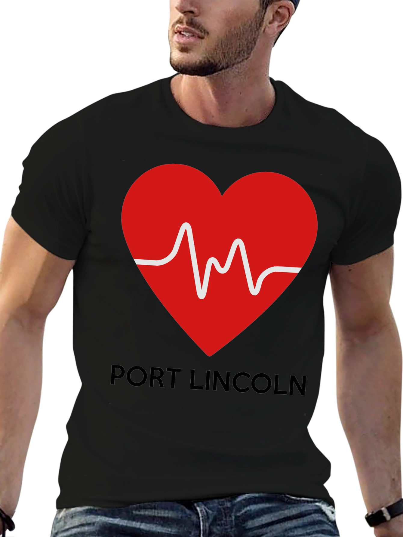 Port Lincoln Heartbeat T-Shirt - Black Tee