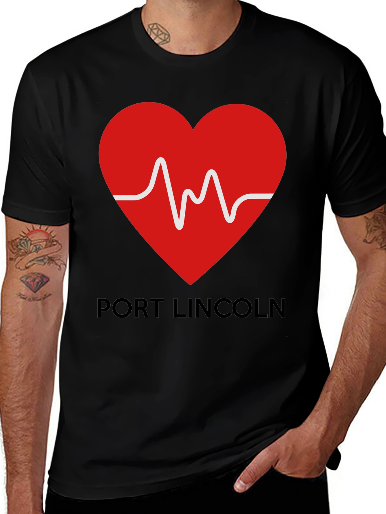 Port Lincoln Heartbeat T-Shirt - Black Tee