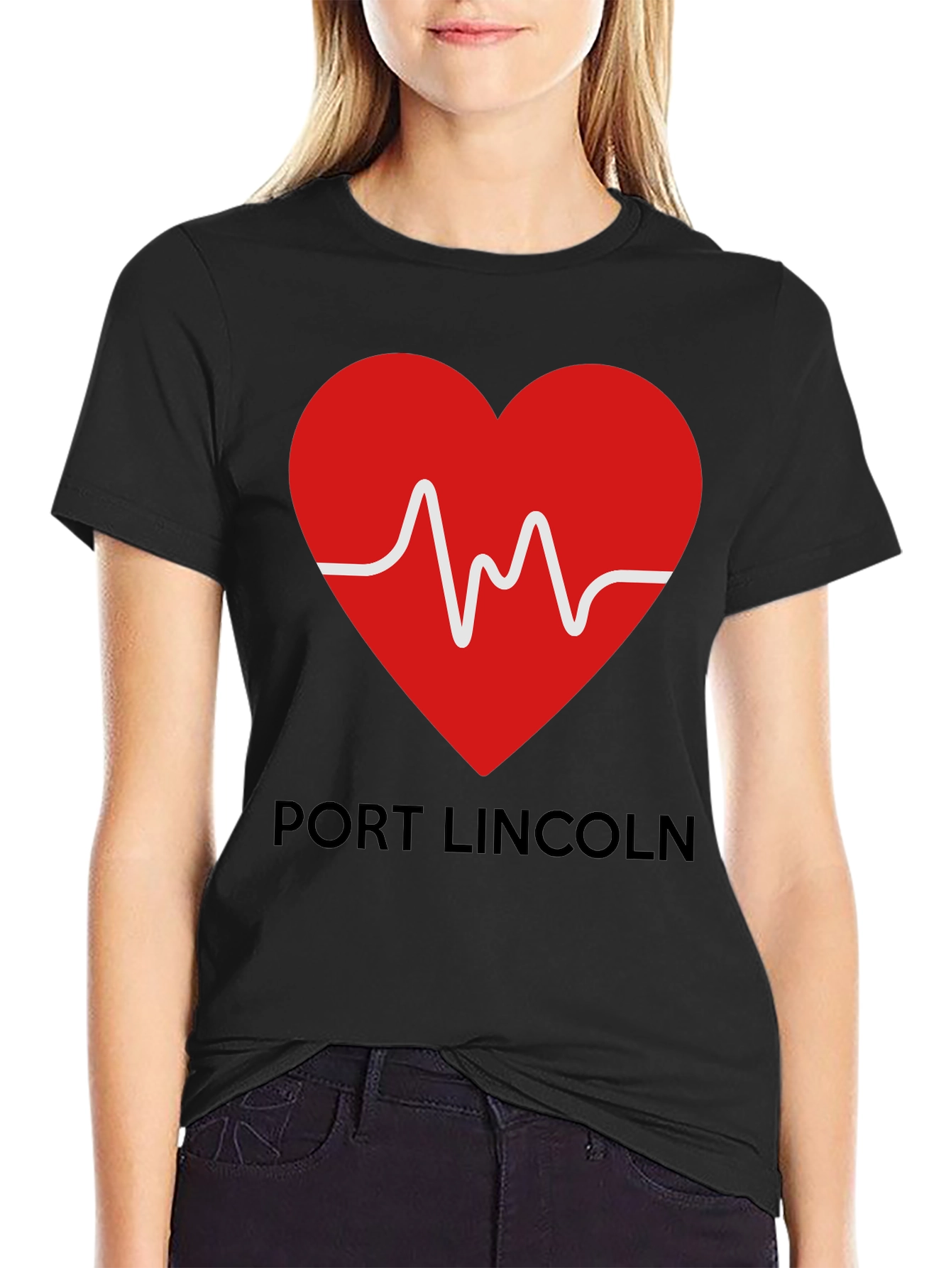 Port Lincoln Heartbeat T-Shirt - Black Tee