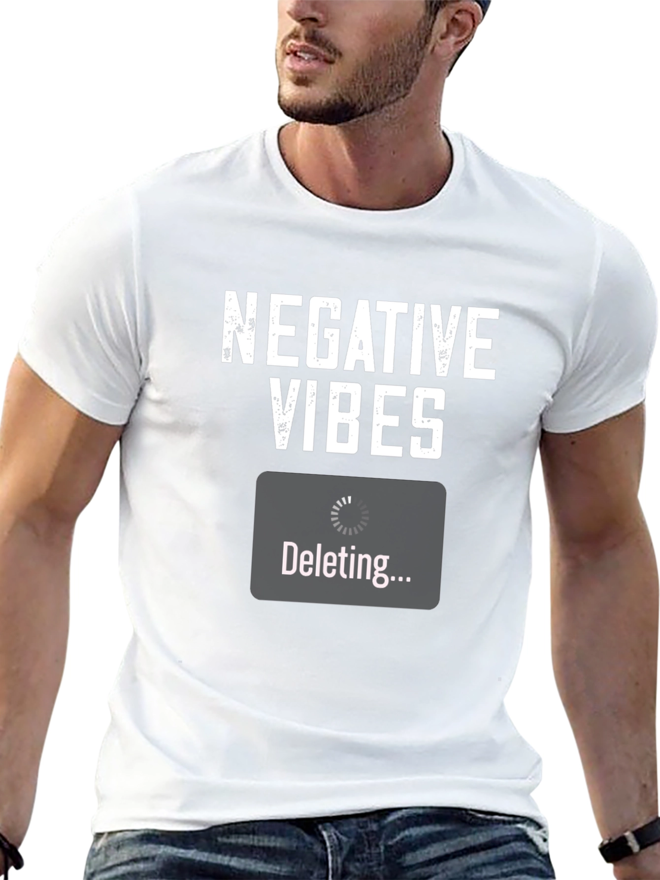 Negative Vibes Deleting Graphic T-Shirt
