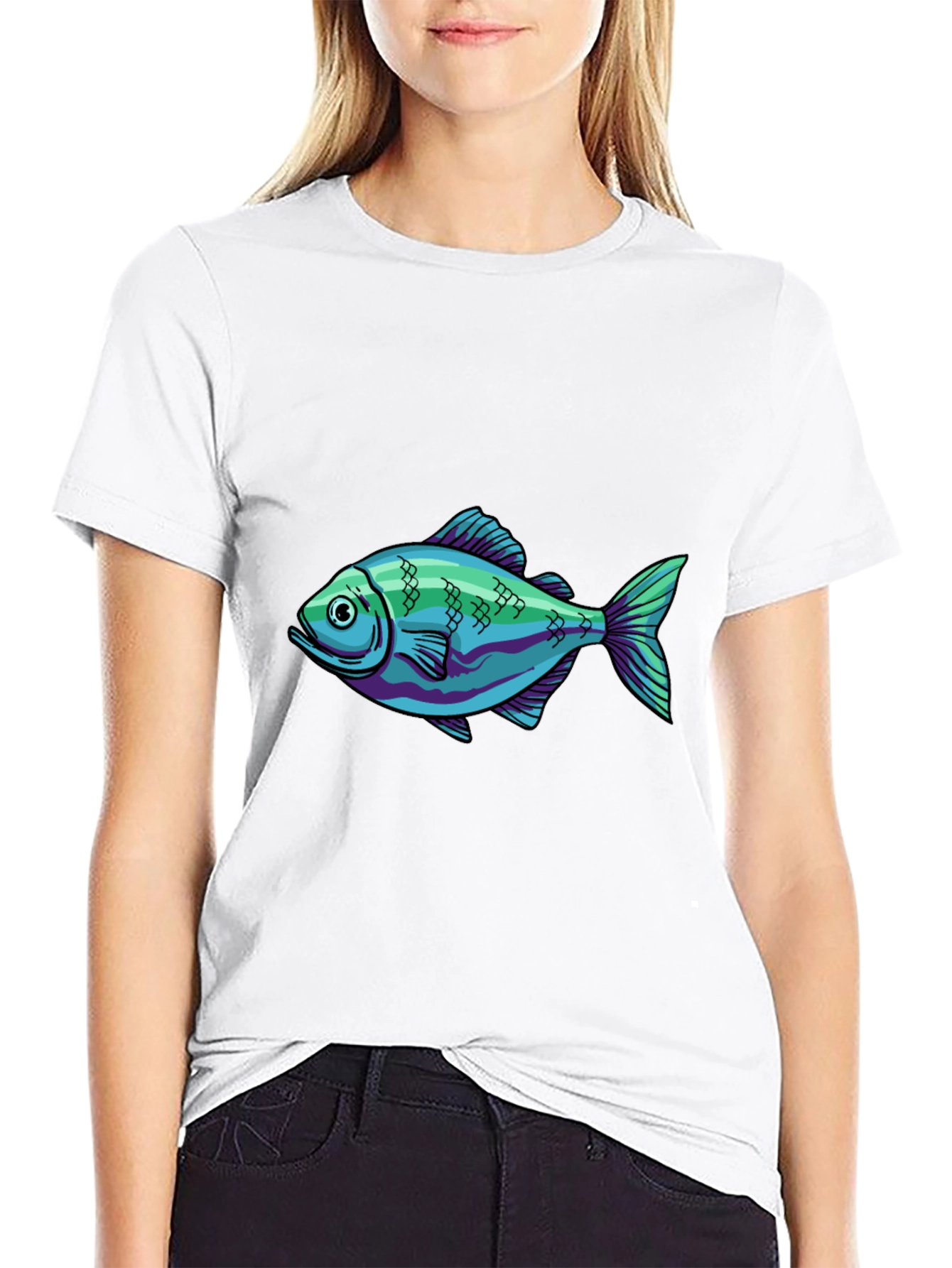Cool Fish Graphic Black T-Shirt