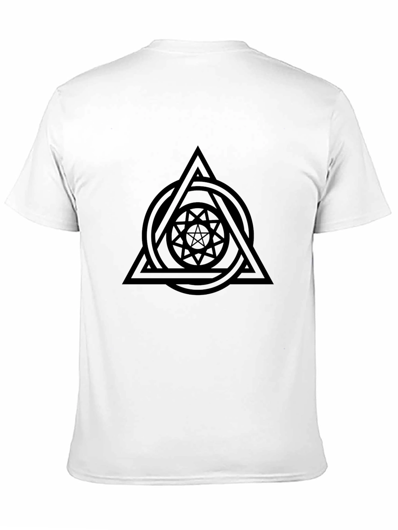 Geometric Symbol Graphic Black T-Shirt