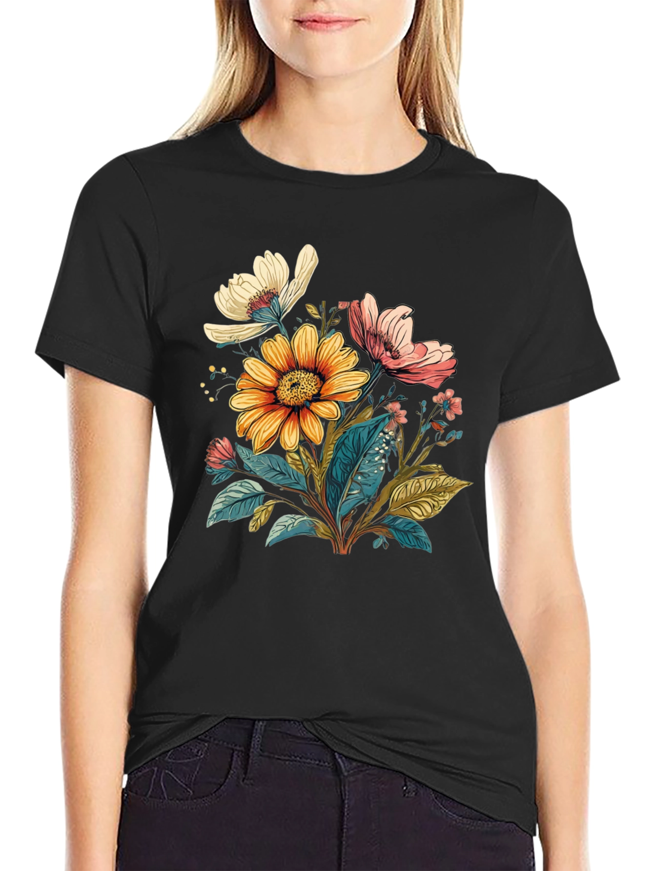 Floral T-Shirt - Stylish Botanical Design