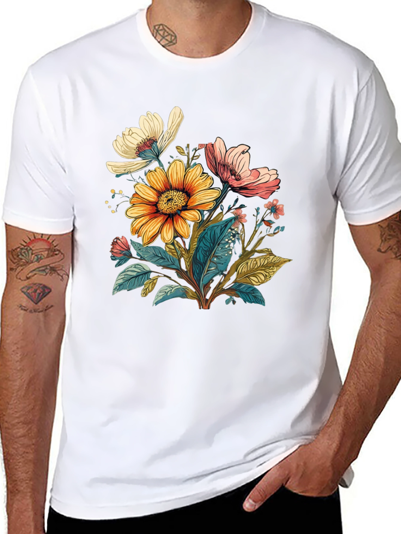 Floral T-Shirt - Stylish Botanical Design